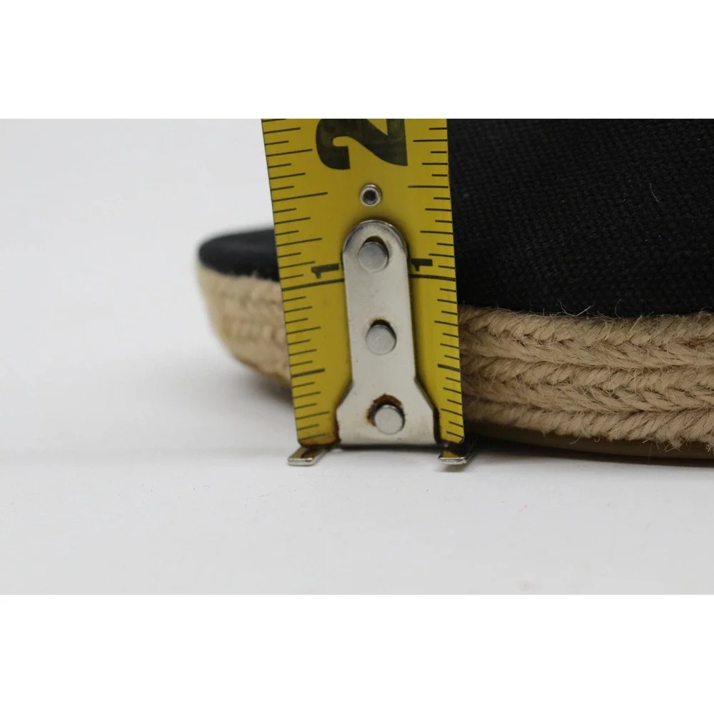 Tahari Barb Black Canvas Slingback Espadrille Shoe Jute Platform Wedge SZ‎ 9.5 M
